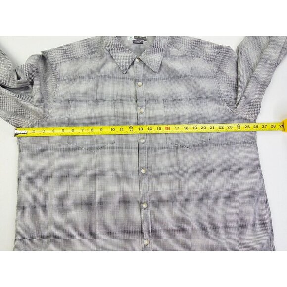 Exofficio Insect Shield Size XL Men Black White Check Long Sleeve Logo Tag Shirt - Picture 5 of 12